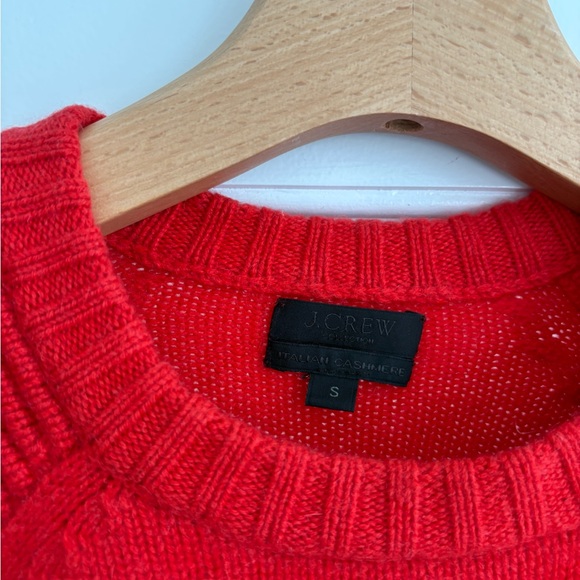 J. Crew Vibrant Red Cashmere Sweater with Ribber Shoulders - Picture 2 of 3